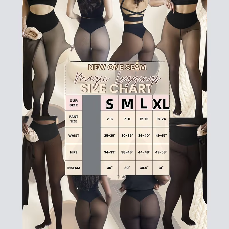 Plus Size Seam Shaping Fleece Leggings Ultra-Thick Nylon High Waist Thermal Winter Pantyhose Tights Fashion Body Shaping Tights