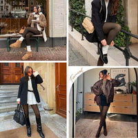 Plus Size Seam Shaping Fleece Leggings Ultra-Thick Nylon High Waist Thermal Winter Pantyhose Tights Fashion Body Shaping Tights